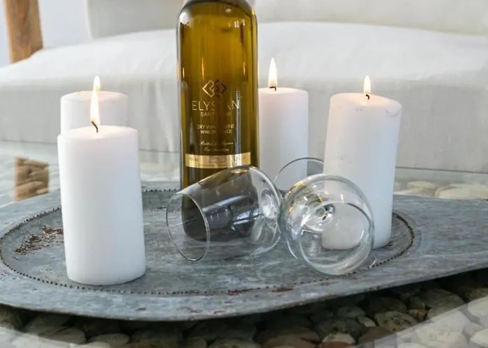 Luxury Santorini Elysian Dyo Private Hot Tub Air Conditioning Villa *